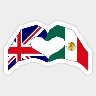 We Heart UK & Mexico Patriot Flag Series Sticker